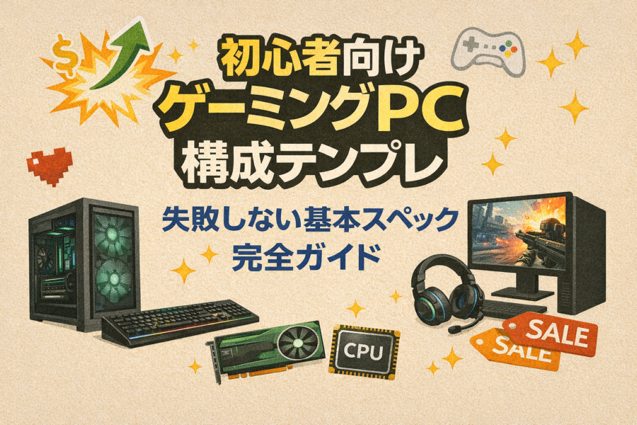 初心者向けゲーミングPC構成テンプレ｜失敗しない基本スペック完全ガイド