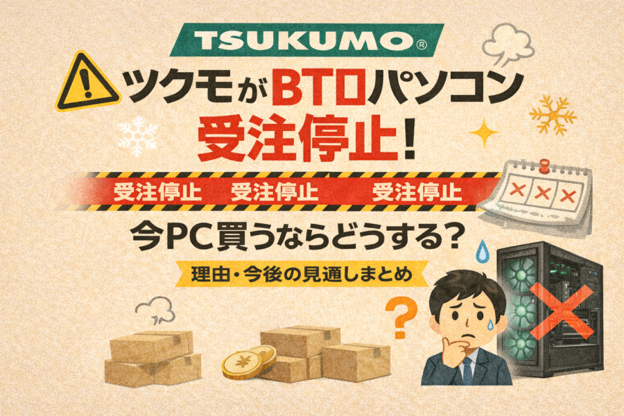 ツクモがBTOパソコン受注停止！今PC買うならどうする？理由・今後の見通しまとめ