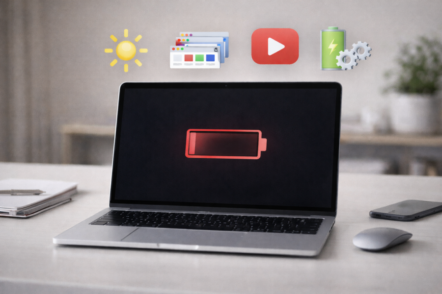 ートパソコンのバッテリーが減るのが早い原因と対策｜寿命を延ばす設定まとめ