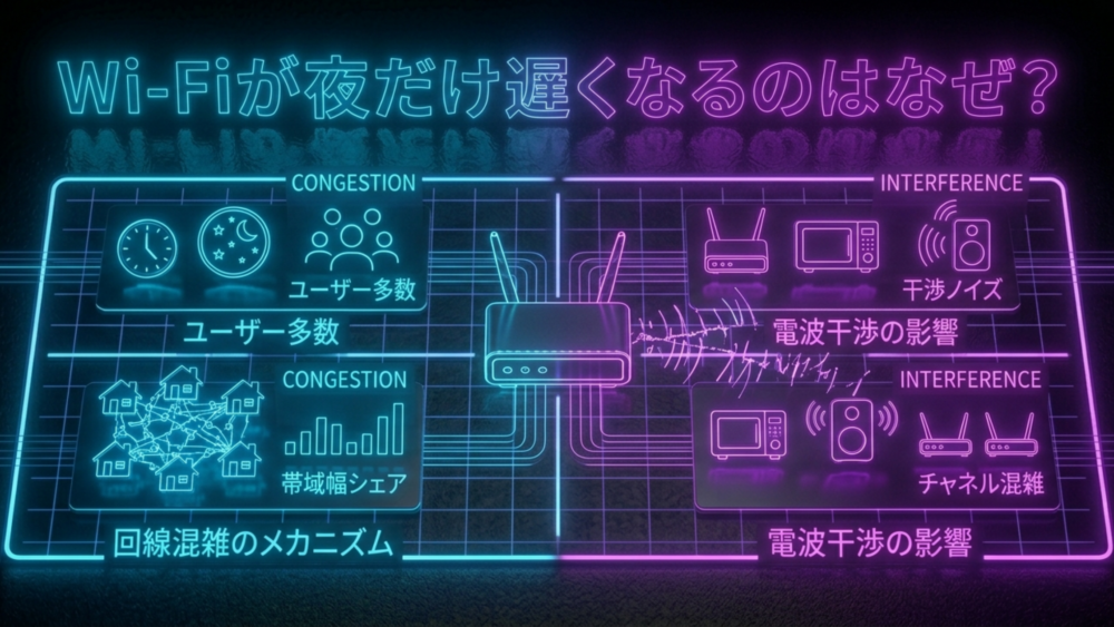 wifiが夜だけ遅くなるのはなぜ？