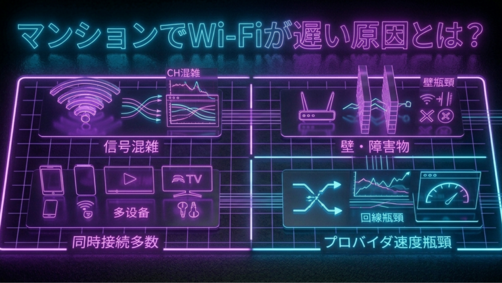 マンションでwifiが遅い原因とは？
