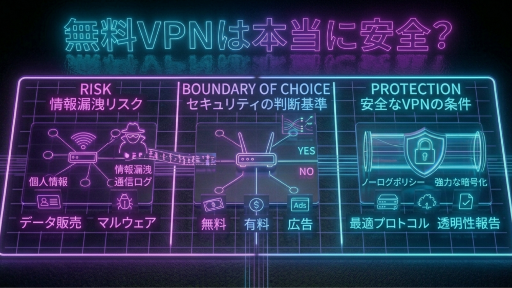 無料VPNは本当に安全？