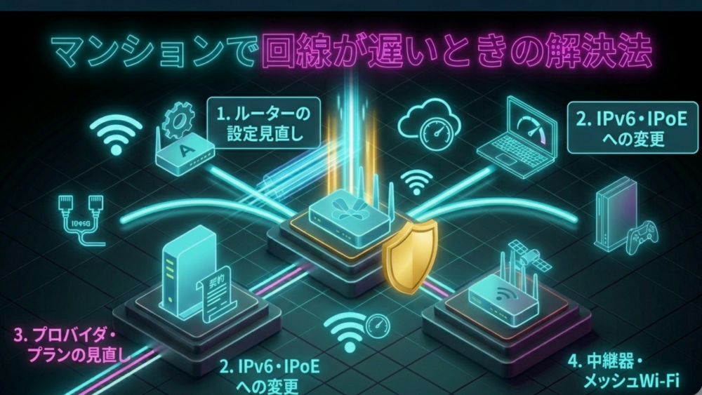 マンションで回線が遅いときの解決法