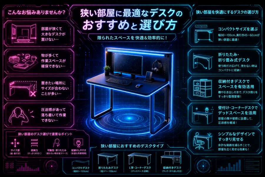 狭い部屋におすすめのデスクの選び方