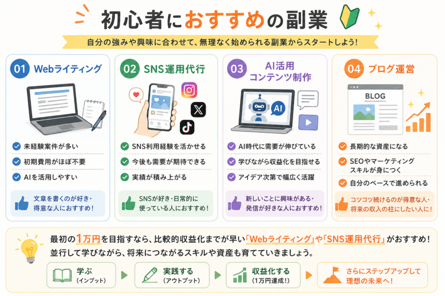 初心者におすすめの副業