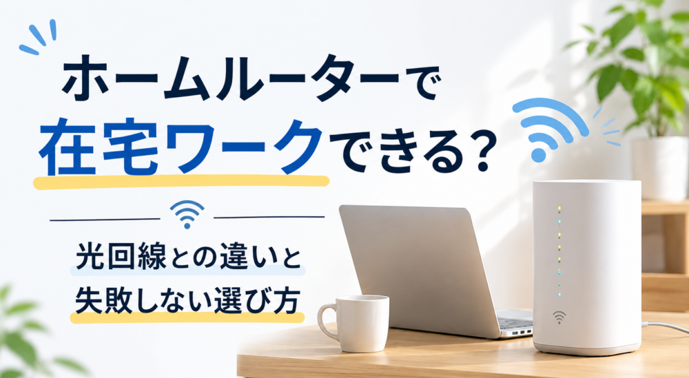 ホームルーターで在宅ワークできる？光回線との違いと失敗しない選び方