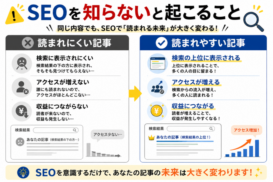 SEOを知らないと起こること
