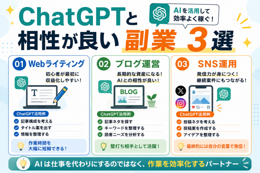 chatgptと相性が良い副業3選