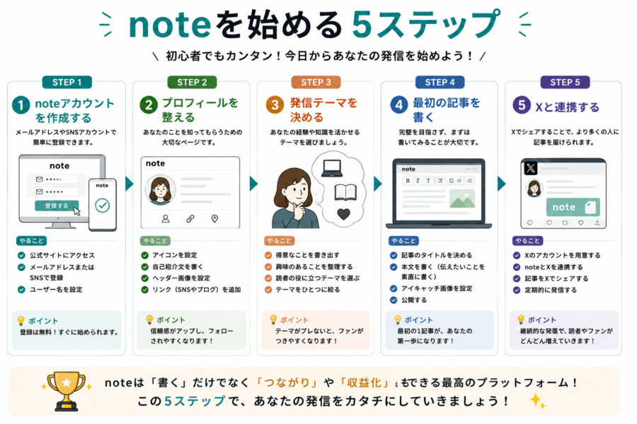 noteを始める5ステップ
