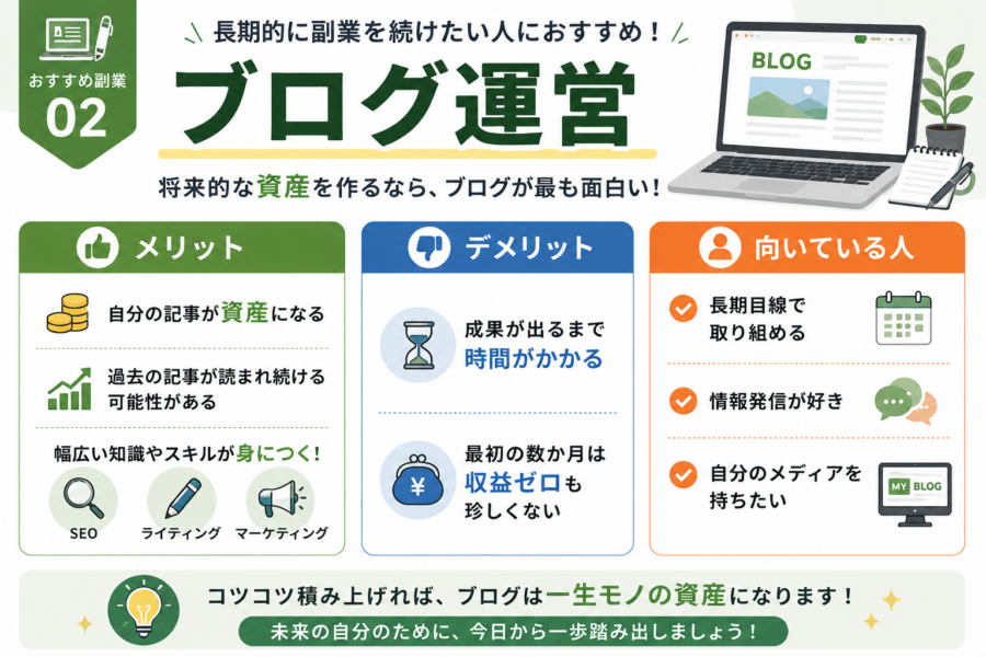おすすめ副業02ブログ運営