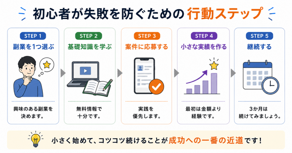 副業初心者が失敗を防ぐための行動ステップ